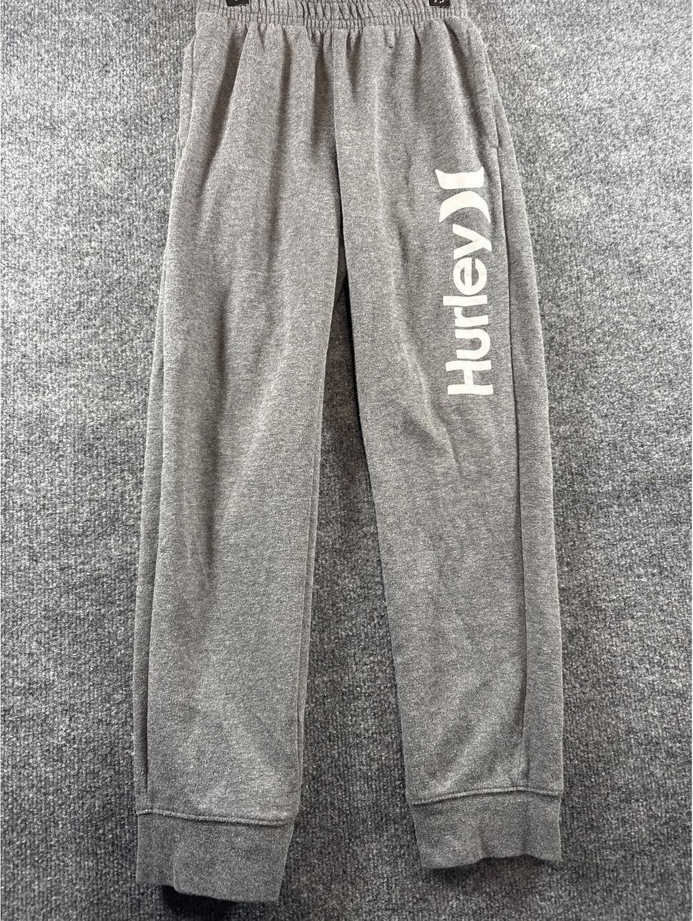 Hurley Sweatpants Youth Medium 10 12 Gray Fleece Joggers Logo Elastic Waist
